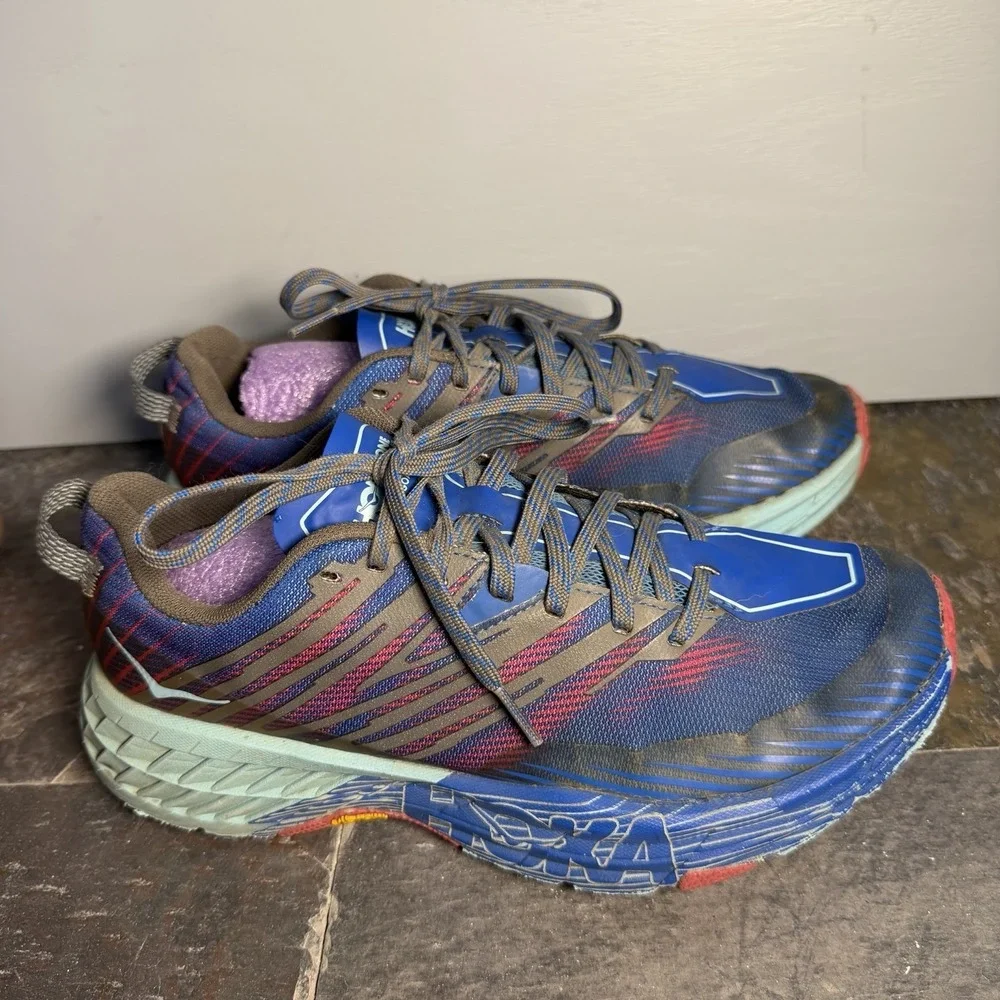 Hoka One One Womens Speedgoat 4 Black Running Shoes Sneakers 8.5